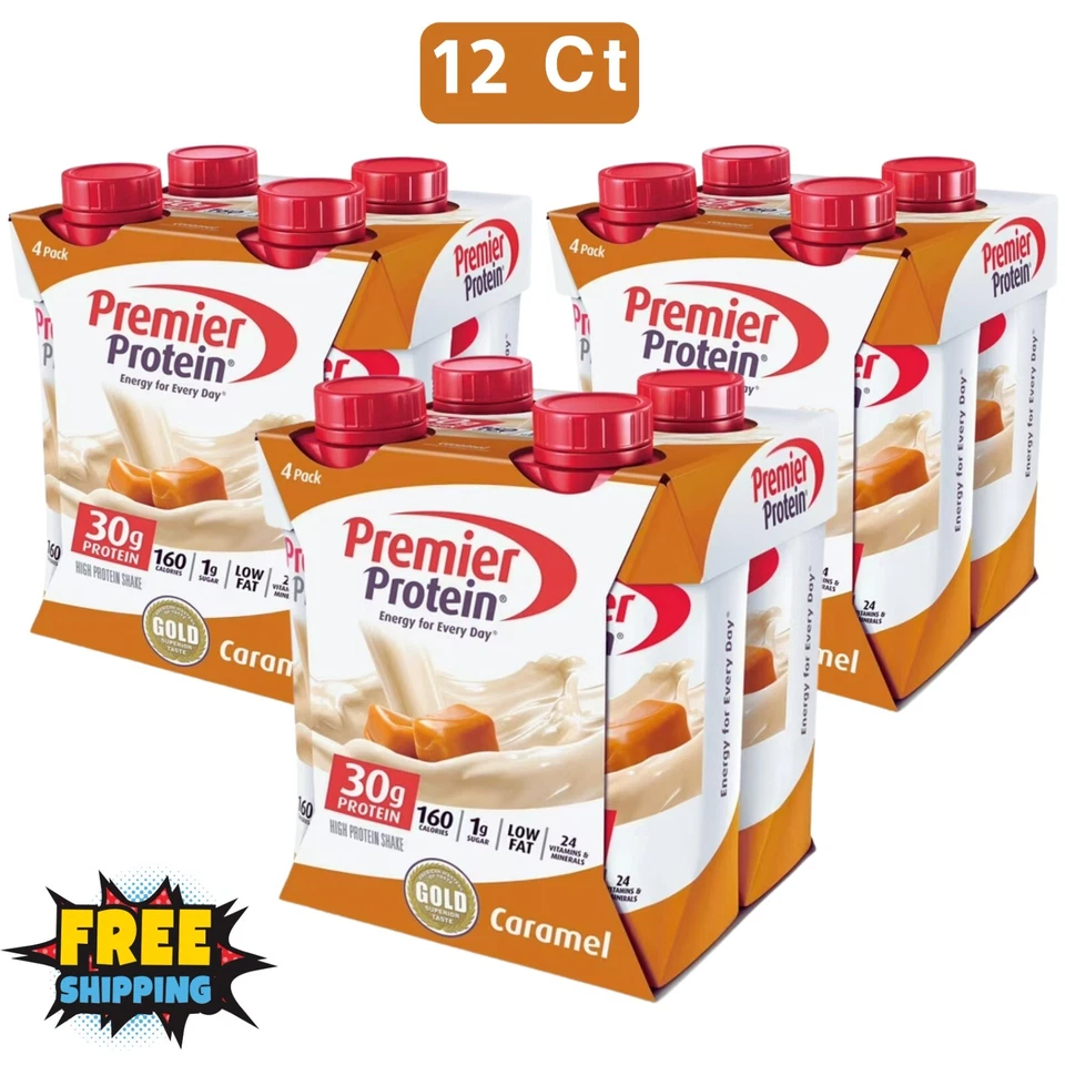 Batido de proteínas Premier, caramelo, 30 g de proteína, 11 fl oz, 12 quilates Foto 1 de 1