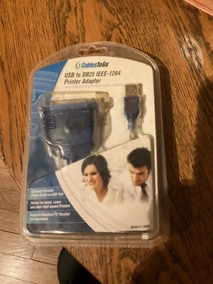 USB to Male Parallel Printer Adapter IEE-1284 New - Image 1 of 3
