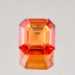 8x8 MM Natural Fanta Orange Ceylon Sapphire Square Cut Loose Gemstone Certified - Picture 1 of 6