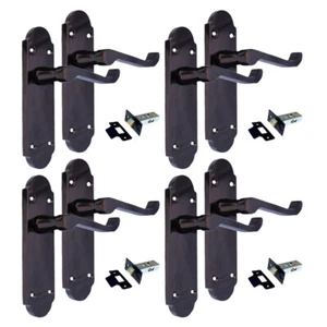 Manija de puerta Epsom - Manijas de puerta internas de níquel negro, con pestillo tubular 4 - Imagen 1 de 8