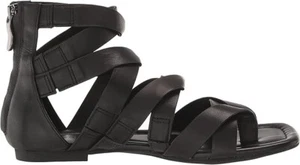 Aerosoles Women's Harper Flat Sandal Leather Black Size 6 - Picture 1 of 7