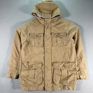 Old Navy Military Jacket Youth XL 14-16 Brown Utility Field Heavyweight Trendy - Picture 1 of 15
