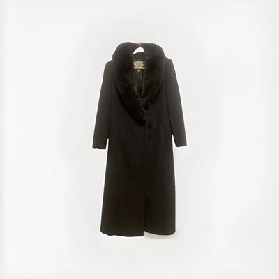 Marvin Richards Mujer Invierno Imitación Piel Esmoquin 100% Lana de Cordero Abrigo Largo Talla 6 Foto 1 de 4