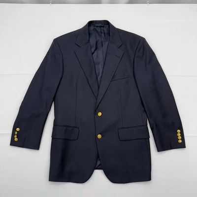 Brooks Brothers Country Club Blazer Loro Piana Wool 39S Mens Navy Gold Buttons - Image 1 of 4