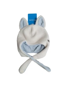New COLUMBIA Off White Light Blue Tiny Animal Beanie II Infant Youth One Size - Picture 1 of 8