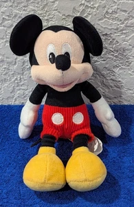 Disney Mickey Mouse kleine Plüschhose mit roter Cordhose 9 Zoll mit Plastikpellets - Bild 1 von 7