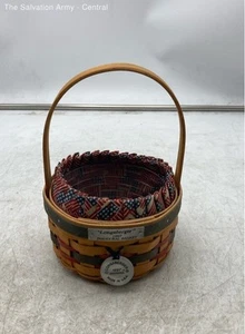 Longaberger Brown Black Red Woven With Handle 1997 Inaugural Traditional Basket - Picture 1 of 6