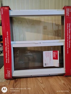 Vinyl Slider Utility Window Project Source 23.5"x23.5" - Picture 1 of 24