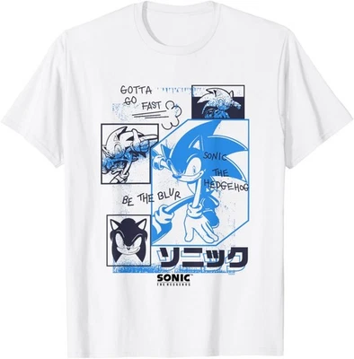 Sonic The Hedgehog Gotta Go Fast Vintage Sketch Panels T-Shirt - Image 1 of 2
