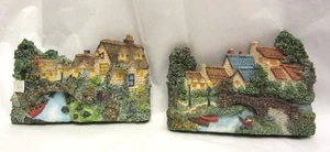 2 Vintage Thomas Kinkada geformter Magnet - Lampenlicht Dorf & Lampenlicht Brücke - Bild 1 von 7