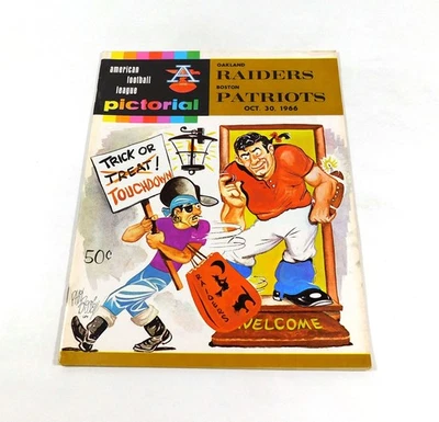 1966 Oakland Raiders at Boston Patriots AFL Football Program 10-30-66 - Image 1 of 2