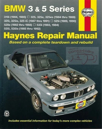 BMW Negozio Manuale Servizio Riparazione E30 E34 E28 Haynes Libro Chilton - Immagine 1 di 1
