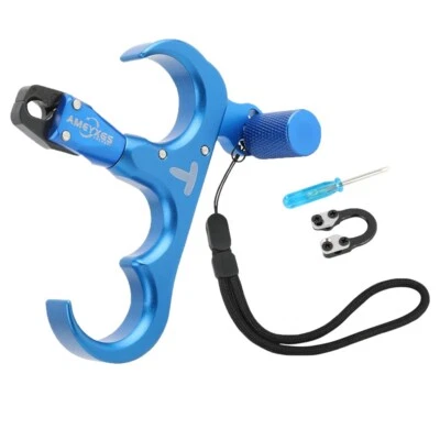 Compound Bow Release Aids 3 Finger Thumb Trigger Grip D Loop Archery Hunt Shoot - Image 1 of 4