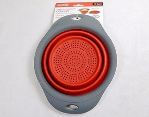 Colador de silicona plegable, Dexas Pop-N-Store, 6,5"/1,5Qt ~ ROJO Y GRIS - Imagen 1 de 9