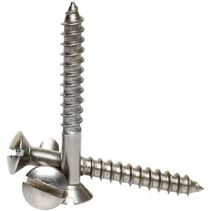 5mm / No.10 A2 STAINLESS STEEL SLOTTED RAISED HEAD COUNTERSUNK WOOD SCREWS DIN95 - Picture 1 of 1