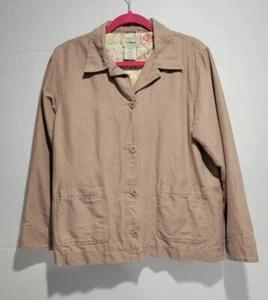 L.L.Bean Damen Blazer gefüttert Leinenmischung Größe L normale Farbe Beige - Bild 1 von 10