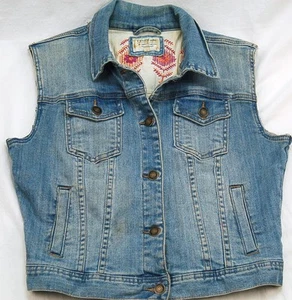 I Love H81 Girl's Med Denim Vest #H261 - Picture 1 of 5