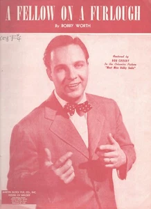 Vtg Sheet Music A Fellow On A Furlough Bobby Worth 1943 Featured by Bob Crosby - Bild 1 von 1