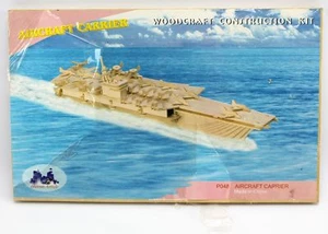Aircraft Carrier P048 Woodcraft Wood Puzzle Construction Kit by Human Article - Picture 1 of 2