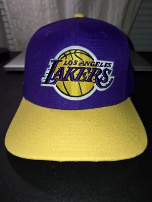 Los Angeles Lakers Cap Mitchell And Ness Snapback 48 Patch Purple/Gold - Image 1 of 4