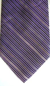 Jos.A. Corbata de cuello Bank 100 % seda a rayas púrpura ajustada 3 1/4" x 60" para hombre - Imagen 1 de 2
