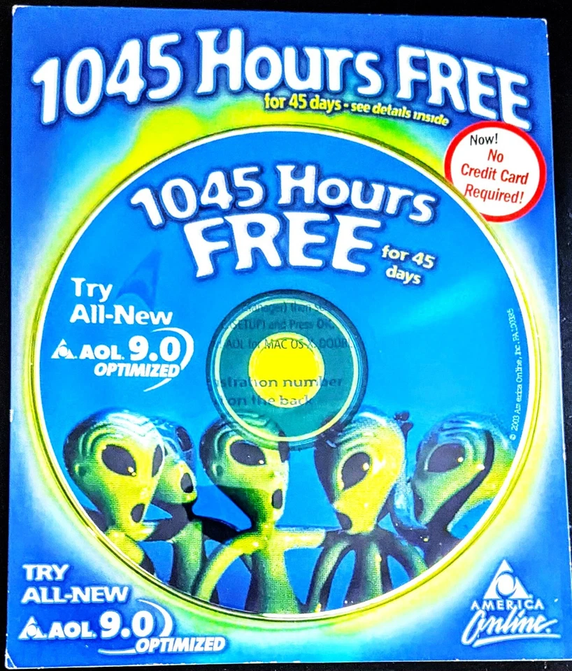 RARE "Little Green Men" America Online Collectible / Install Disc Vintage AOL CD - Image 1 of 2