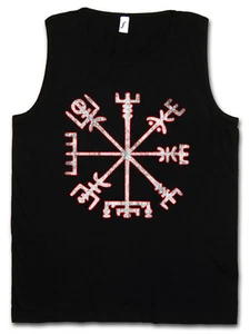 VEGVISIR VIKING COMPASS TANK TOP GYM Wegweiser Celtic Pagan Walhalla Wotan Thor - Picture 1 of 2