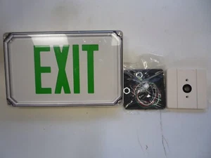HUBBELL LIGHTING DUAL LITE SEWLSGWE-4X White Finish, Exit Sign, Green Letters - Picture 1 of 2
