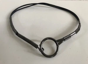 NEW Vintage Robert Lee Morris Gunmetal Round Buckle Belt Black Leather Strap M - Picture 1 of 5