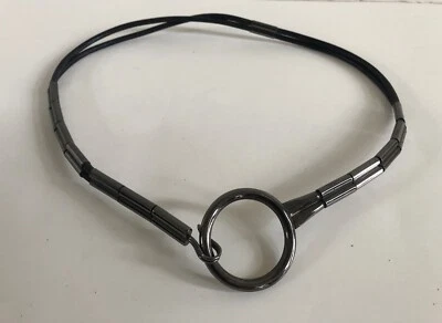 NUEVO Cinturón de Colección Robert Lee Morris Gunmetal Hebilla Redonda Correa de Cuero Negro M Foto 1 de 4