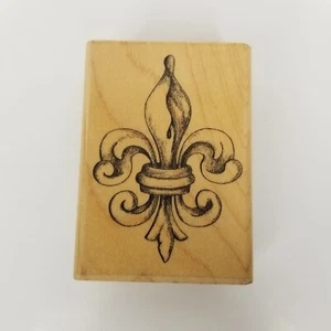 Stampabilities 2003 Classic Fleur-De-Lys GR1072 Wood Rubber Stamp - Picture 1 of 5