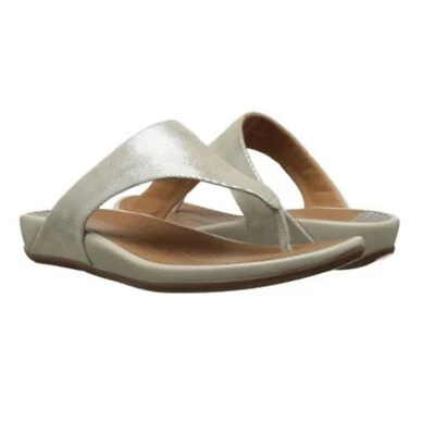 Sandalias de Tanga Fitflop Banda para Mujer Talla 41 (US 9) Cuero Suave Metálico Foto 1 de 4