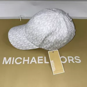 MICHAEL KORS Women's Baseball Hat Size OS Optic White MK DOT LOGO NEW $88 - Picture 1 of 6