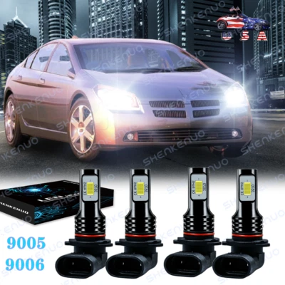 For Dodge Intrepid 1998-2004 LED Headlight Bulbs High & Low Beam Combo 4PC 6000K - Image 1 of 4
