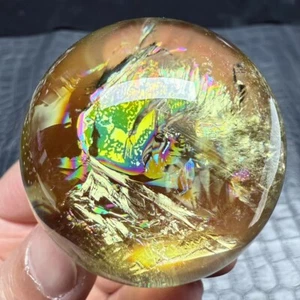 Rarity Natural Rainbow citrine Healing Crystal Ball Quartz Energy Sphere 49mm - Picture 1 of 8
