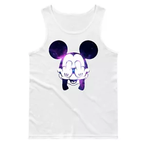 Camiseta sin mangas Mickey Middle Finger Galaxy para hombre divertida regalo de viaje de vacaciones a Disneyland - Imagen 1 de 5