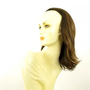 DT Half wig HairPiece Slides Chocolate Clear Poly Mesh Copper 15.7:18/627c - Picture 1 of 7