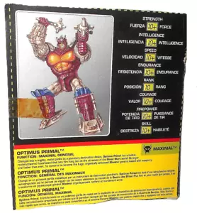 Transformers Beast Wars 1997 OPTIMUS PRIMAL Transmetals Card TechSpecs Canada - Picture 1 of 1