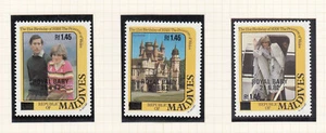 (143623) Princesa Diana Bebé Real Nacimiento REVALORADO SOBREIMPRESIÓN Maldivas MNH 1982 - Imagen 1 de 1