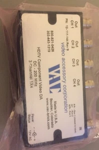 VAC 12-111-114 Rev B 3 Channel 1x4 HDTV Component Video DA DC-200 MHz T11 - Picture 1 of 12