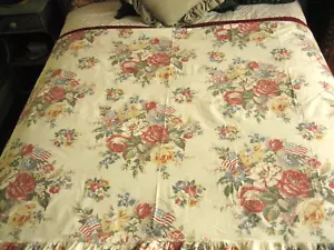 Lenzuolo matrimoniale vintage Ralph Lauren Dylan's Grove arruffato completo cotone - Foto 1 di 7
