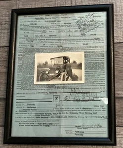 1929 Ford Model A Receipt of Purchase Framed with Photo Rare - Picture 1 of 5