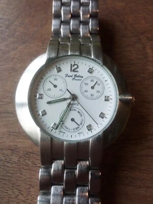 Reloj para hombre Fred Belay Premier vintage de acero inoxidable cepillado con correa de 8 pulgadas  Foto 1 de 4