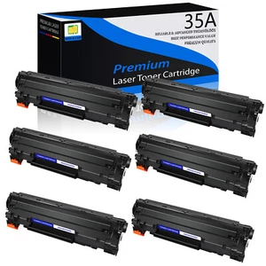 1-6PK CB435A 35A Black Toner Compatible For HP LaserJet P1002 P1003 P1004 Lot - Picture 1 of 12