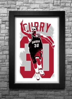 STEPHEN CURRY art print/poster DAVIDSON WILDCATS FREE S&H! JERSEY B2G2 - Image 1 of 4