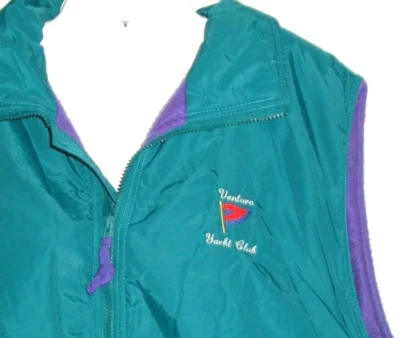Vintage Vest Top Gear Ventura Yacht Club Unisex L Teal Nylon Nautical Boating - Image 1 of 4