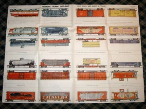 Vintage 1950s FREIGHT TRAIN CUT-OUT Poster! Association of American Railroads! - Picture 1 of 6