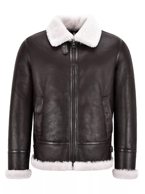 Men’s B3 Sheepskin Leather Jacket, Real RAF WW2 Flying Bomber Pilot Coat - Image 1 of 4