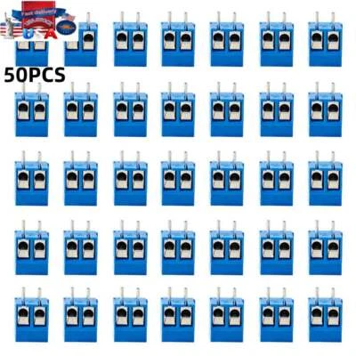 50PCS KF301-2P 2 Pin Plug-in Screw Terminal Block Connector 5.08mm Blue - Image 1 of 2