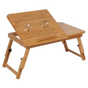 Table de Lit Plateau de Lit Bambou Support Ordinateur Portable Panneau de Bur... - Photo 1/5